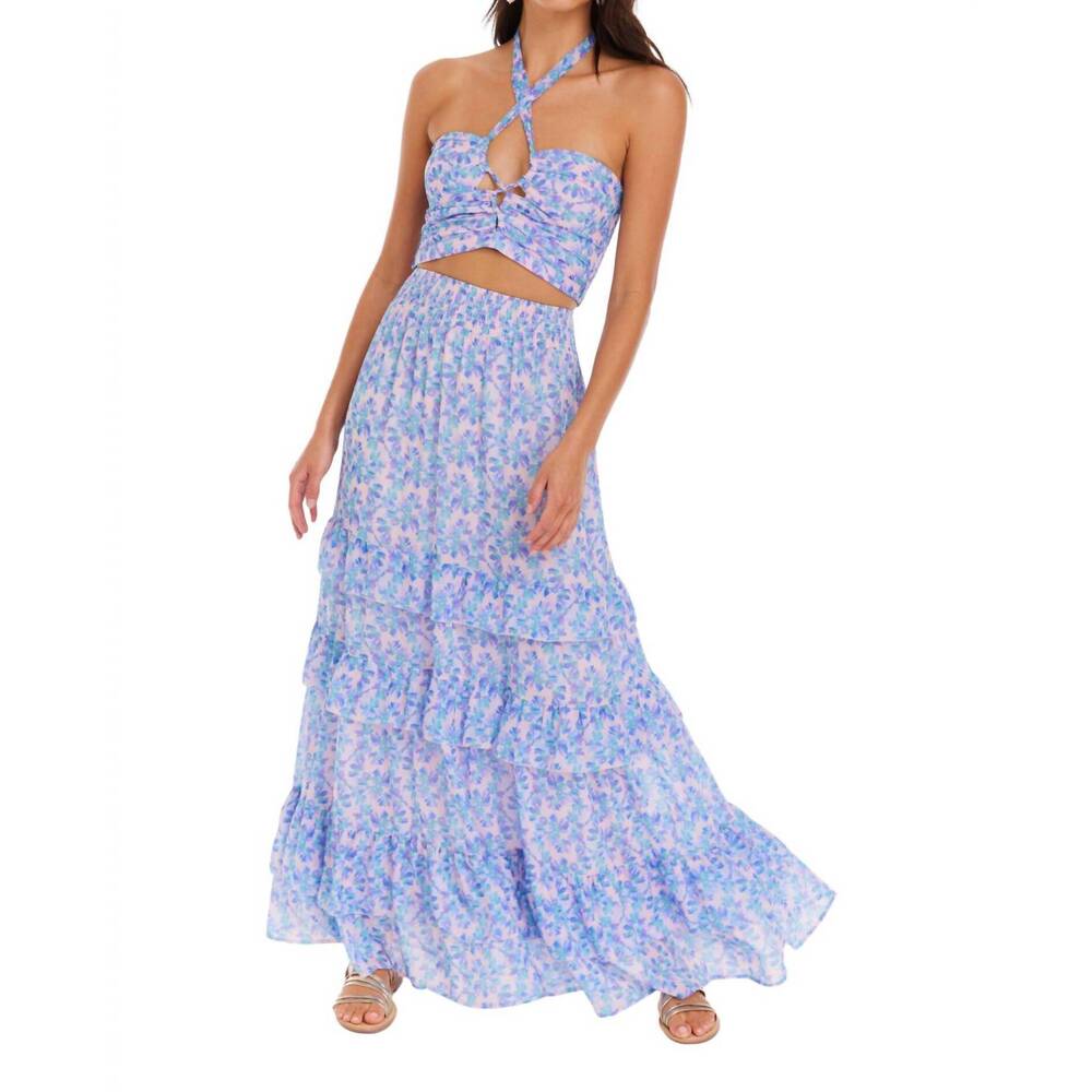 NEW ALLISON NEW YORK vivian maxi skirt in purple floral